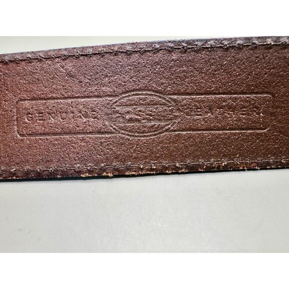Vintage Fossil Women’s Wide Leather Ranger Belt Brass-Tone Buckle Size S main image 11